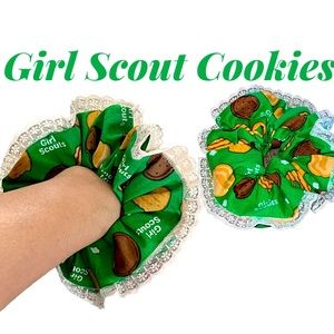 Girl Scout Cookies Scrunchie, hair tie, bun holder, uniform accessory, handmade